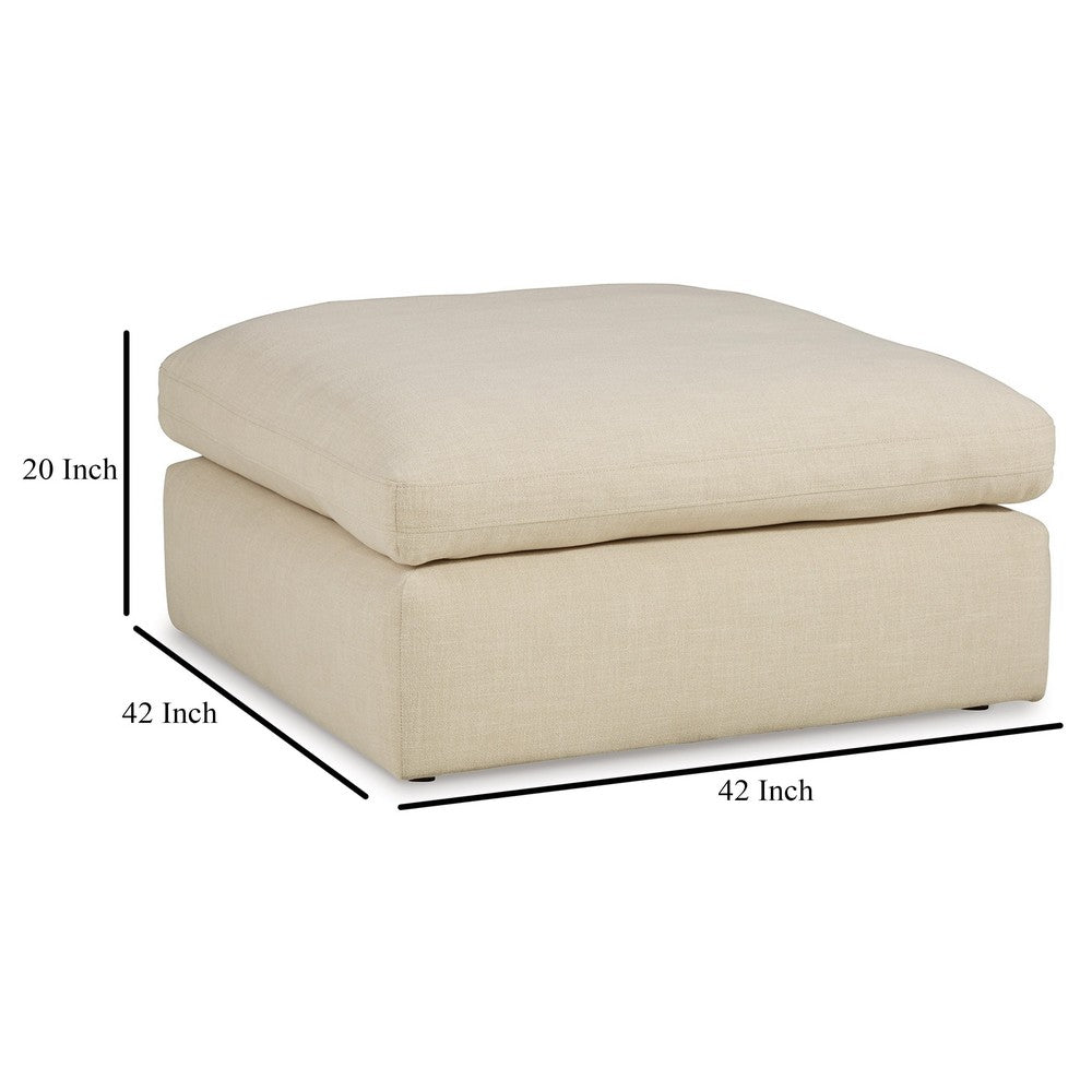 Ashley Elize Oversized Accent Ottoman | Beige Polyester | Soft Cushion | 42"