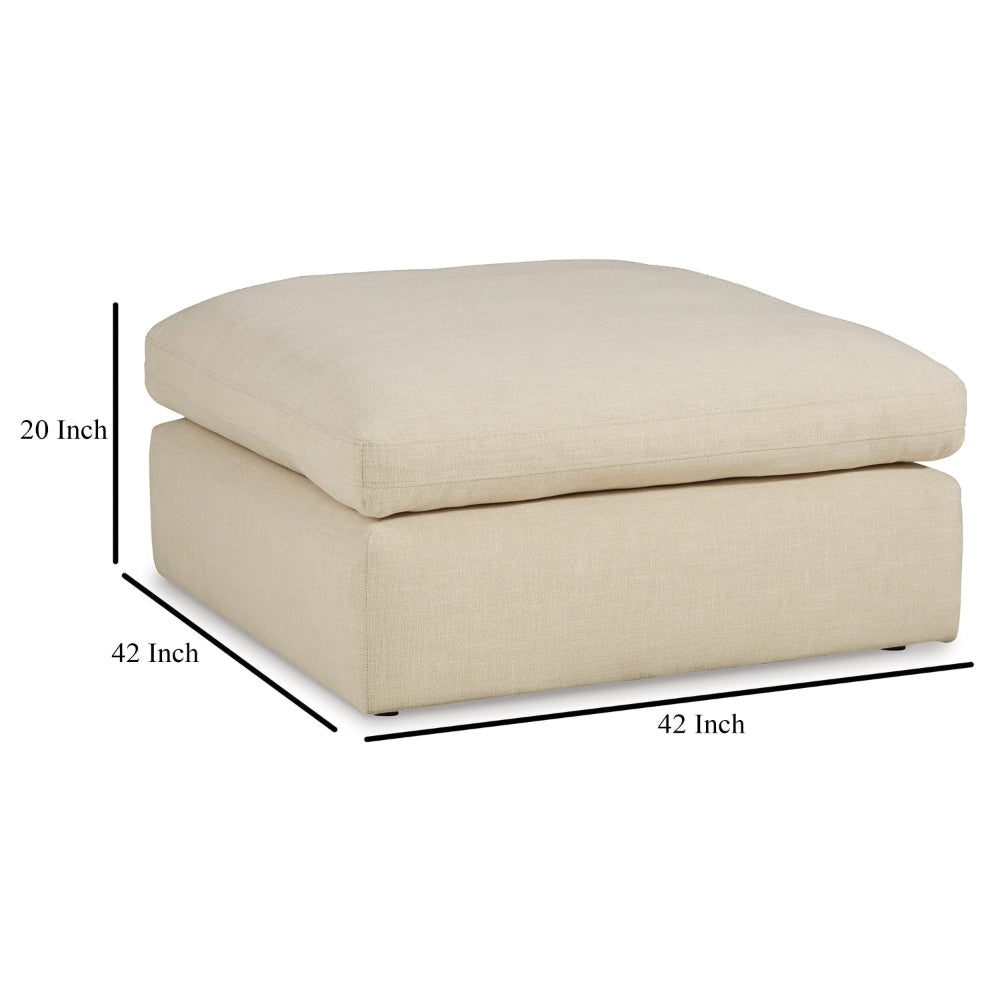 Ashley Elize Oversized Accent Ottoman | Beige Polyester | Soft Cushion | 42’’ BM327308