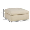 Ashley Elize Oversized Accent Ottoman | Beige Polyester | Soft Cushion | 42"