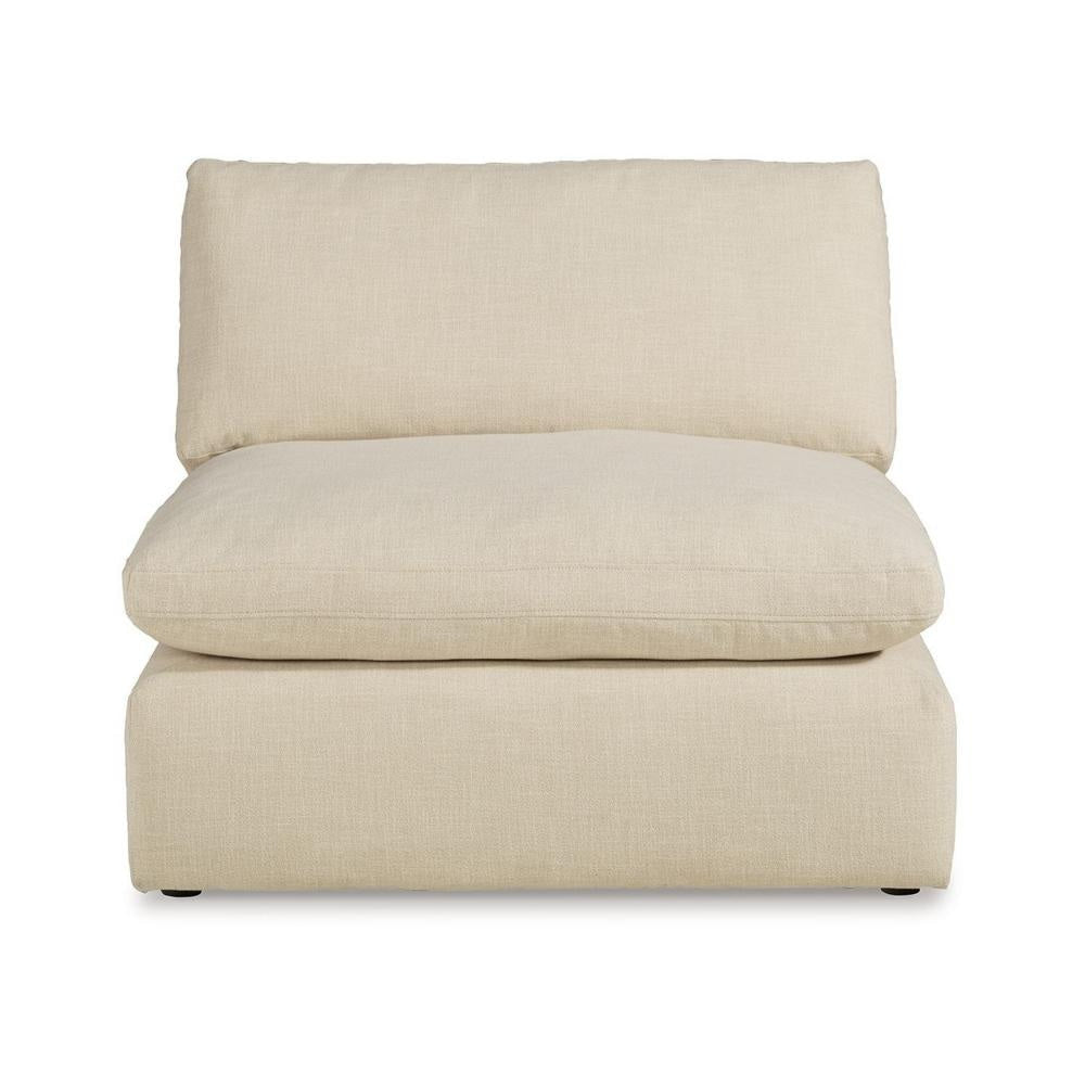 Ashley Elize Modular Armless Accent Chair | Beige Polyester | Plush Cushioned BM327309