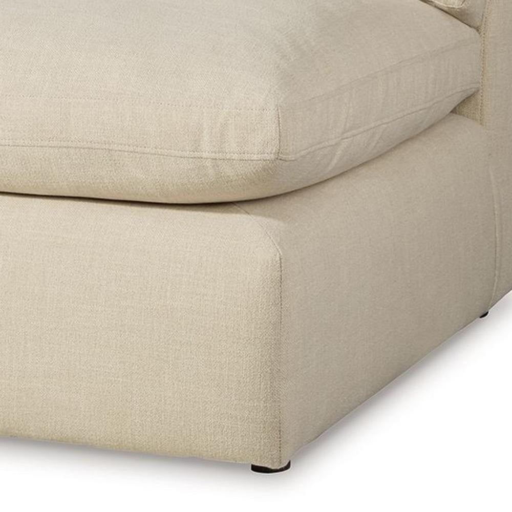 Ashley Elize Modular Armless Accent Chair | Beige Polyester | Plush Cushioned BM327309
