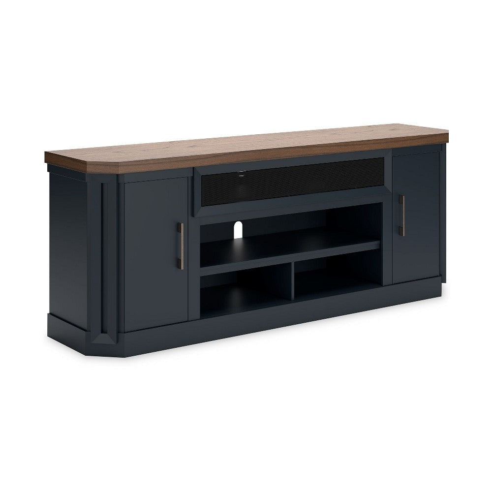 Ashley Docken TV Media Console | Open Fireplace Area | Blue Brown | 83’’ BM327314