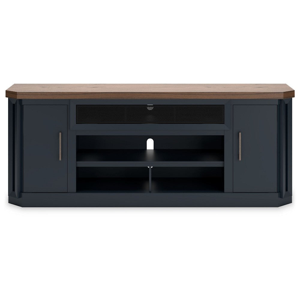 Ashley Docken TV Media Console | Open Fireplace Area | Blue Brown | 83’’ BM327314