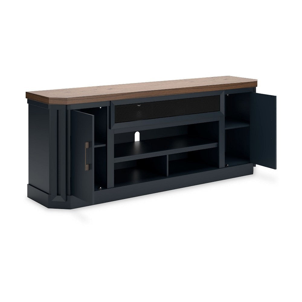 Ashley Docken TV Media Console | Open Fireplace Area | Blue Brown | 83’’ BM327314