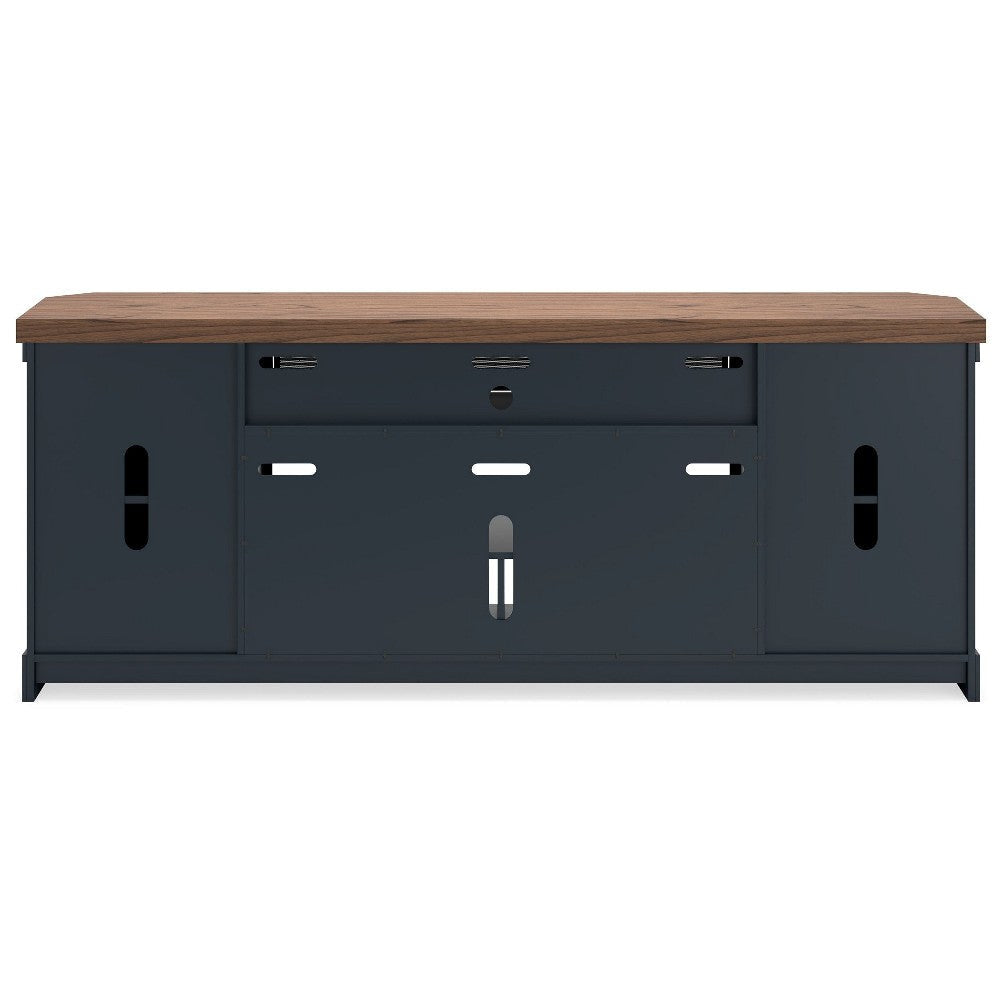 Ashley Docken TV Media Console | Open Fireplace Area | Blue Brown | 83’’ BM327314