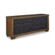 Ashley Wain TV Media Console | 3 Cabinets | Brown and Black Wood | 80"