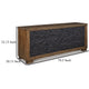Ashley Wain TV Media Console | 3 Cabinets | Brown and Black Wood | 80’’ BM327319