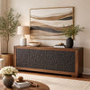Ashley Wain TV Media Console | 3 Cabinets | Brown and Black Wood | 80"