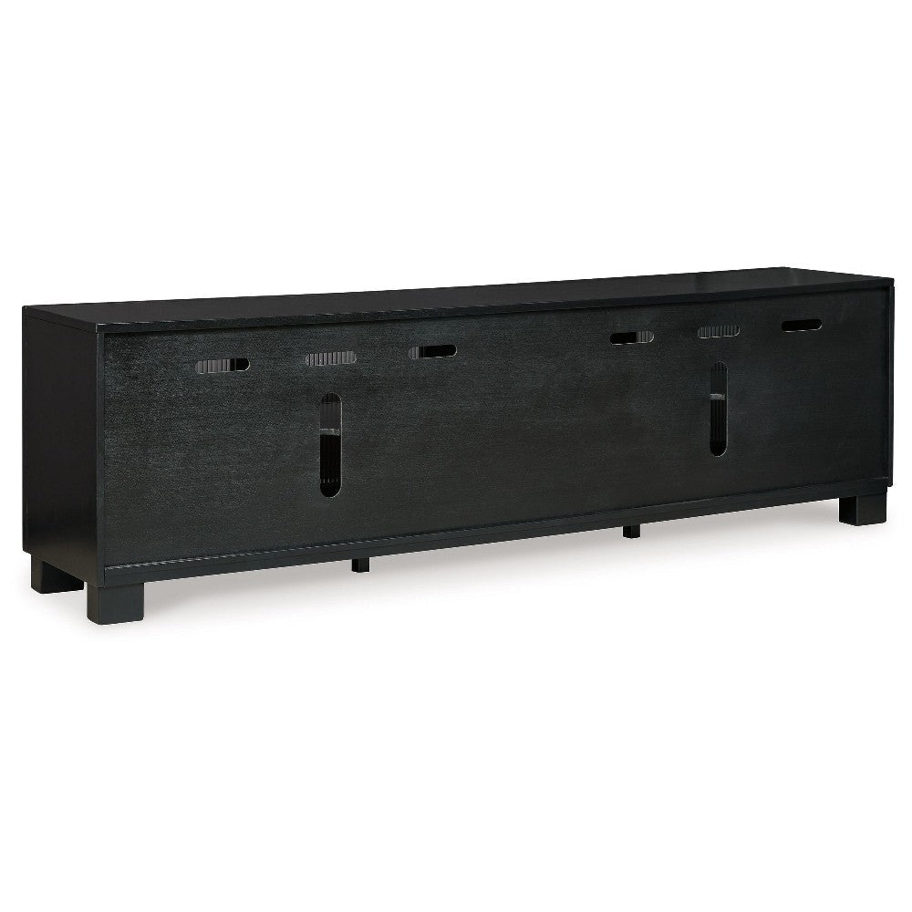 Ashley Bardi TV Media Console | Black Wood |4 Glass Doors | Metal | 85’’ BM327322