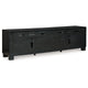 Ashley Bardi TV Media Console | Black Wood |4 Glass Doors | Metal | 85’’ BM327322