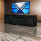 Ashley Bardi TV Media Console | Black Wood |4 Glass Doors | Metal | 85"