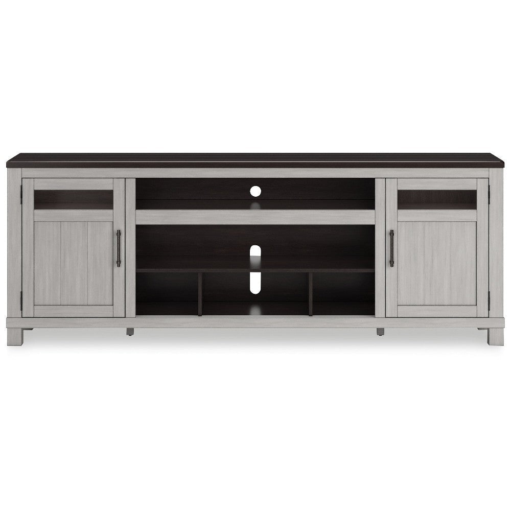 Ashley Darn TV Media Console | Open Space | Gray | Brown Acacia Wood | 88’’ BM327323