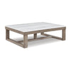 Ashley Aska Cocktail Coffee Table | Block Profile | Marble | 56" Taupe Gray
