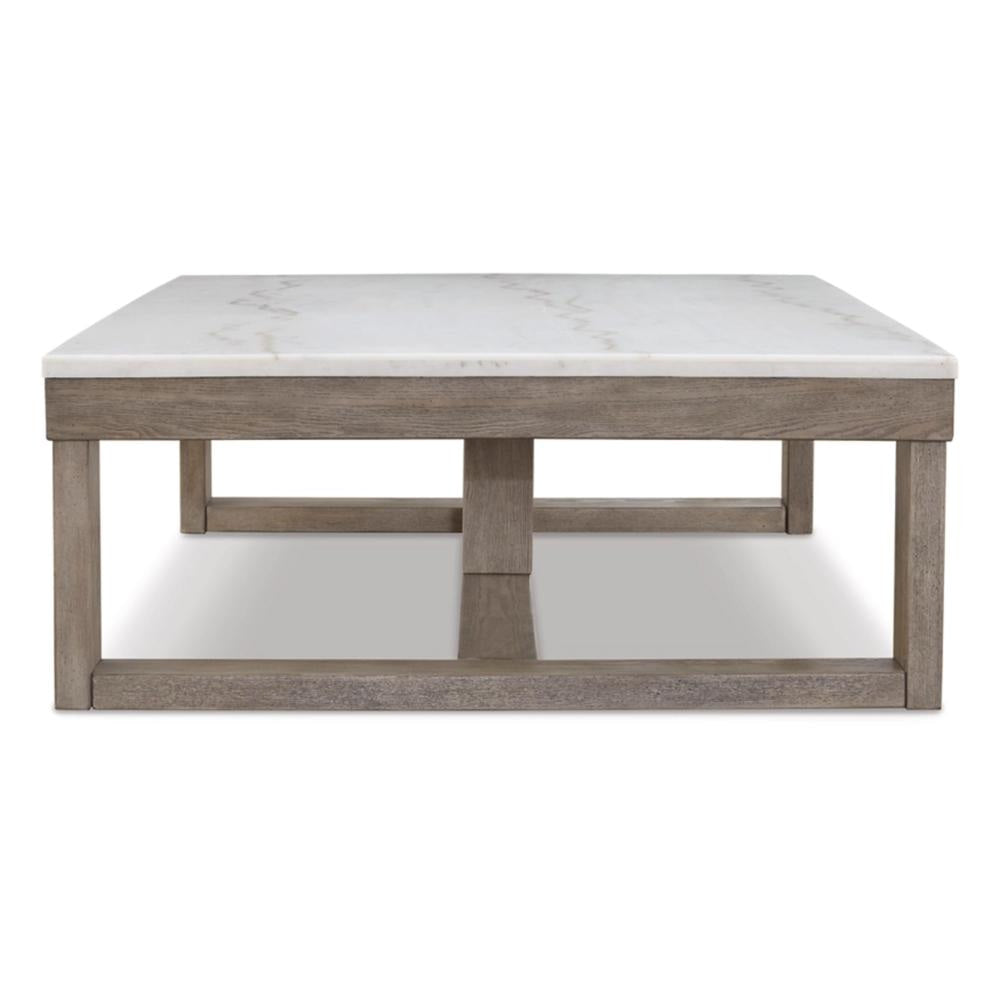Ashley Aska Cocktail Coffee Table | Block Profile | Marble | 56’’ Taupe Gray BM327326