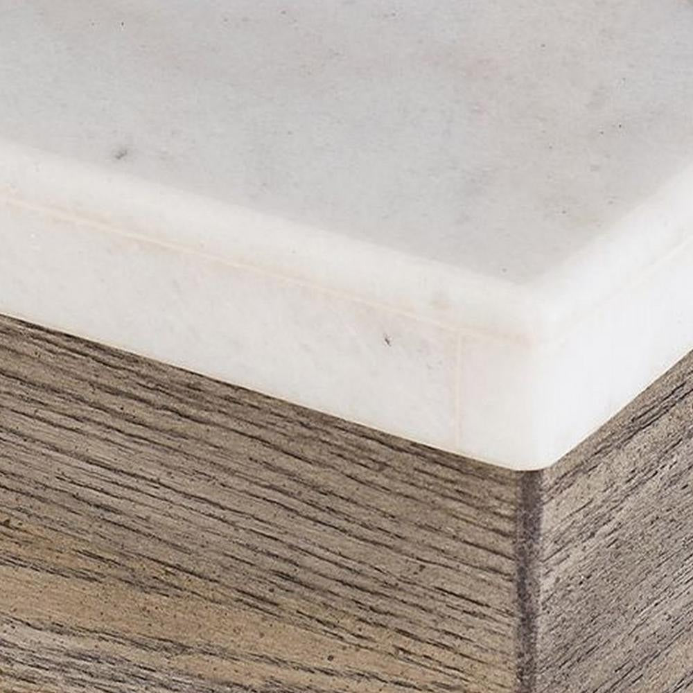Ashley Aska Cocktail Coffee Table | Block Profile | Marble | 56’’ Taupe Gray BM327326