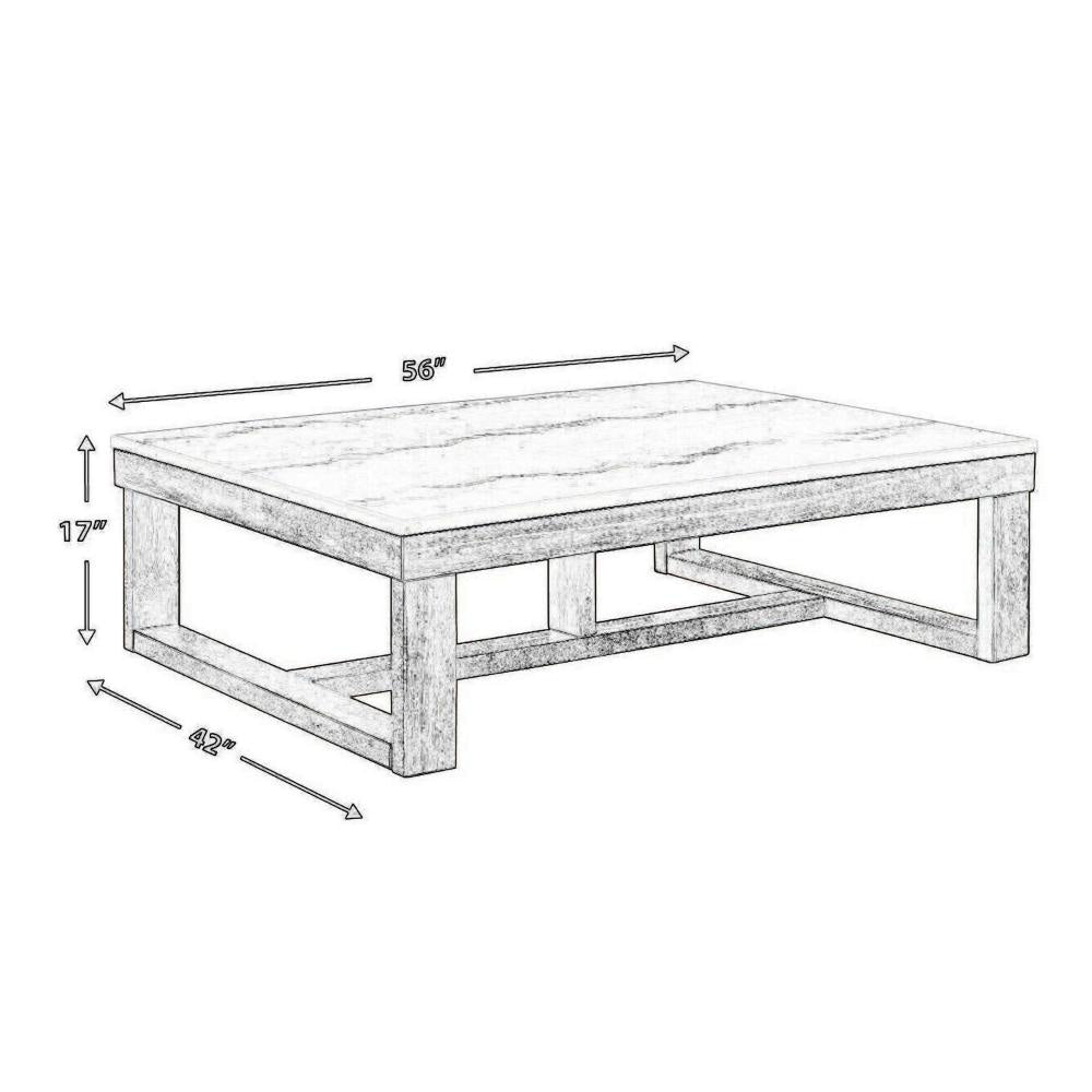 Ashley Aska Cocktail Coffee Table | Block Profile | Marble | 56’’ Taupe Gray BM327326