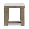 Ashley Aska Side End Table | Block Profile | Marble | 24’’ Taupe Gray Wood BM327327