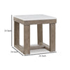 Ashley Aska Side End Table | Block Profile | Marble | 24’’ Taupe Gray Wood BM327327