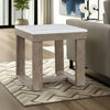Ashley Aska Side End Table | Block Profile | Marble | 24" Taupe Gray Wood