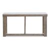Ashley Aska Sofa Console Table | Block Profile | Marble Top | 64’’ Taupe Gray BM327328