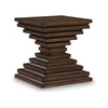 Ashley Reem Side End Table | Square Geometric Hourglass | 28" Dark Brown