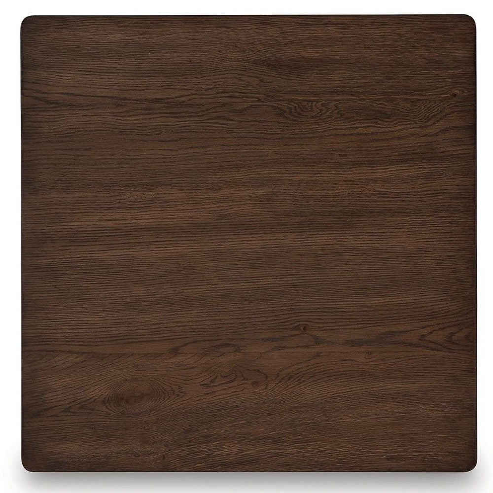 Ashley Reem Side End Table | Square Geometric Hourglass | 28’’ Dark Brown BM327329