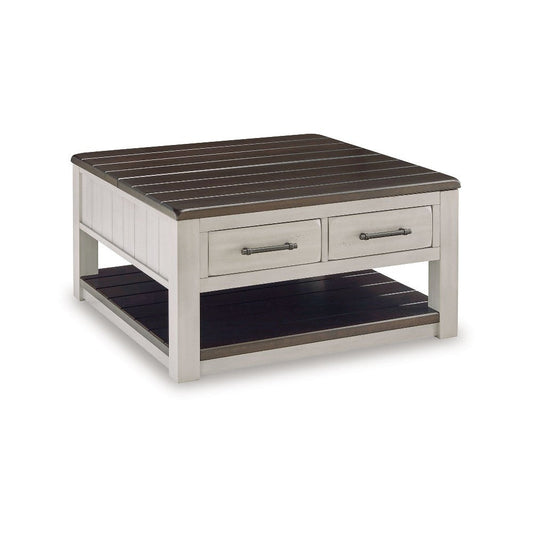 Ashley Barb Coffee Table | 2 Drawers and Lift Top | 36" Gray Acacia Wood