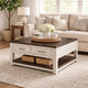 Ashley Barb Coffee Table | 2 Drawers and Lift Top | 36" Gray Acacia Wood