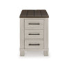 Ashley Barb Chairside End Table | 3 Drawers | 24’’ Glazed Gray Acacia Wood BM327332
