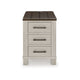 Ashley Barb Chairside End Table | 3 Drawers | 24’’ Glazed Gray Acacia Wood BM327332