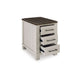 Ashley Barb Chairside End Table | 3 Drawers | 24’’ Glazed Gray Acacia Wood BM327332