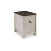 Ashley Barb Chairside End Table | 3 Drawers | 24’’ Glazed Gray Acacia Wood BM327332
