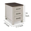 Ashley Barb Chairside End Table | 3 Drawers | 24’’ Glazed Gray Acacia Wood BM327332