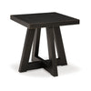 Ashley Dani Side End Table | Angled Legs | Square 24" Black Hardwood Top