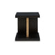 Ashley Copa Chairside End Table | Dual USB Port | 22’’ Oak Brown and Black BM327342