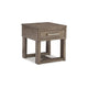 Ashley Aska Rectangular Side End Table with Drawer | USB Port | 24" Gray