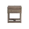 Ashley Aska Rectangular Side End Table with Drawer | USB Port | 24’’ Gray BM327343