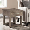 Ashley Aska Rectangular Side End Table with Drawer | USB Port | 24" Gray