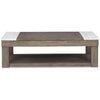 Ashley Aska Lift Top Coffee Table | Caster Wheels | 56’’ Weathered Gray Wood BM327344