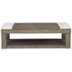 Ashley Aska Lift Top Coffee Table | Caster Wheels | 56’’ Weathered Gray Wood BM327344