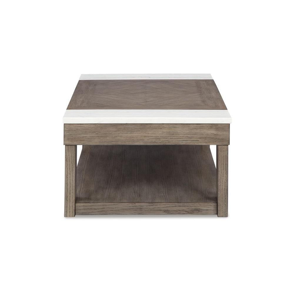 Ashley Aska Lift Top Coffee Table | Caster Wheels | 56’’ Weathered Gray Wood BM327344