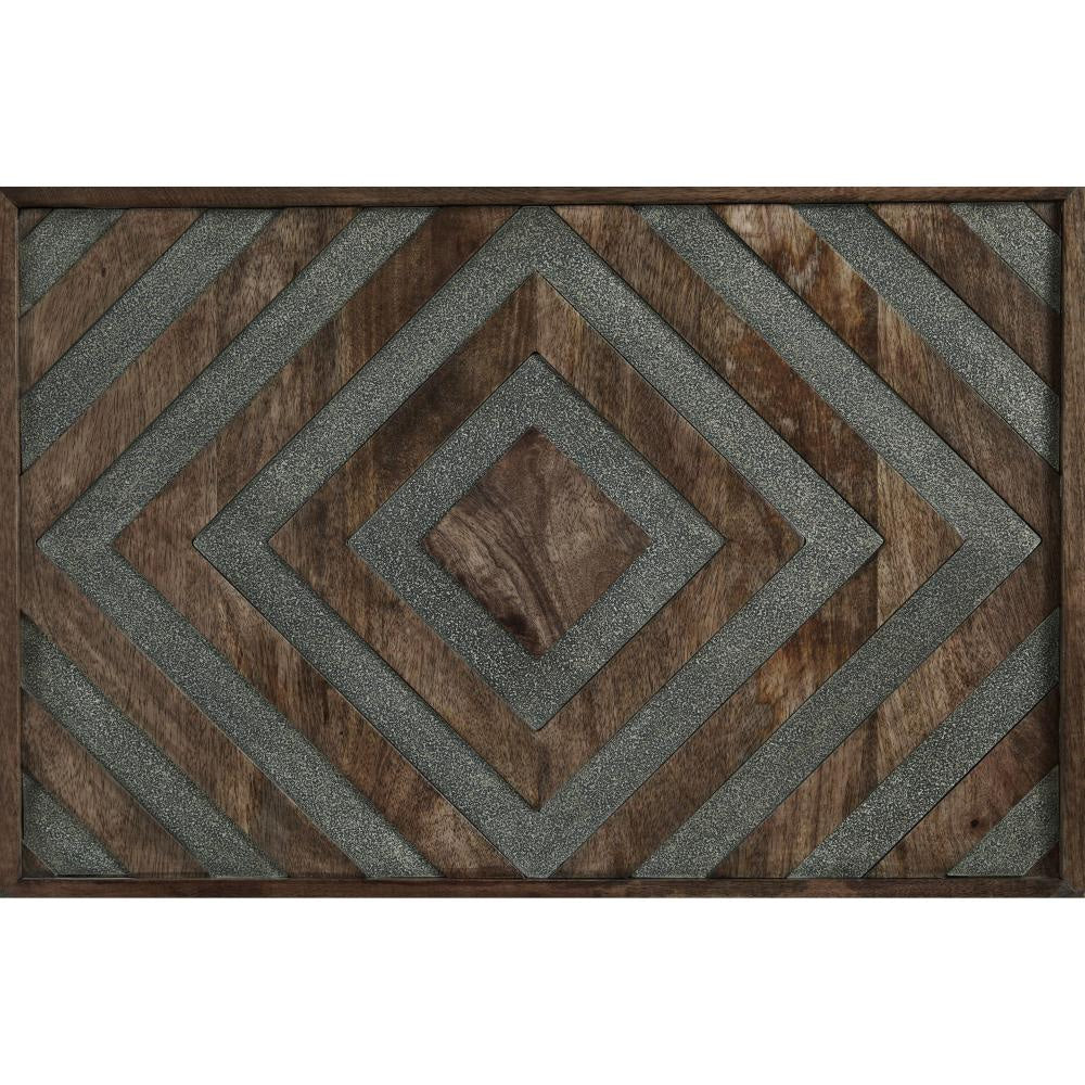 Ashley Dreg 3pc Cocktail Coffee Table and 2 Ottoman Set | Brown Panel Legs BM327347