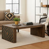 Ashley Dreg 3pc Cocktail Coffee Table and 2 Ottoman Set | Brown Panel Legs