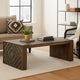 Ashley Dreg 3pc Cocktail Coffee Table and 2 Ottoman Set | Brown Panel Legs
