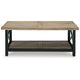 Ashley Sten Coffee Table | Rectangular Brown Mango Wood | 46’’ Black Metal BM327348
