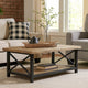 Ashley Sten Coffee Table | Rectangular Brown Mango Wood | 46" Black Metal