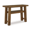 Ashley Ack Sofa Console Table | Slatted Shelf | Block legs | 48" Brown Wood