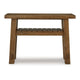 Ashley Ack Sofa Console Table | Slatted Shelf | Block legs | 48’’ Brown Wood BM327350