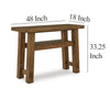 Ashley Ack Sofa Console Table | Slatted Shelf | Block legs | 48’’ Brown Wood BM327350