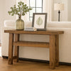 Ashley Ack Sofa Console Table | Slatted Shelf | Block legs | 48" Brown Wood